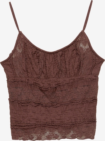 Pull&BearTop - smeđa boja: prednji dio