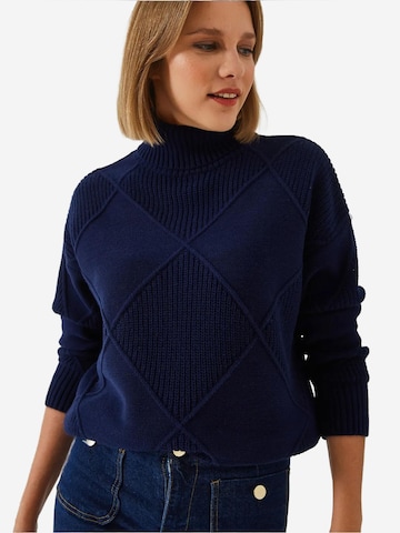 Bianco Lucci Trui in Blauw: voorkant