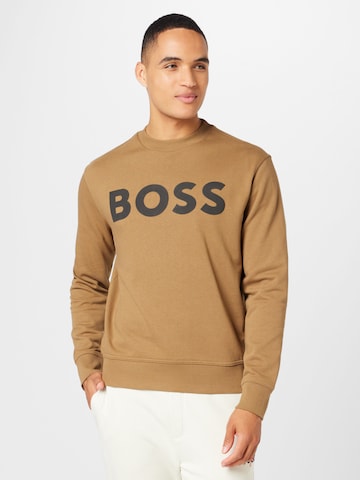 BOSS Orange Sweatshirt 'WeBasic' in Beige: front