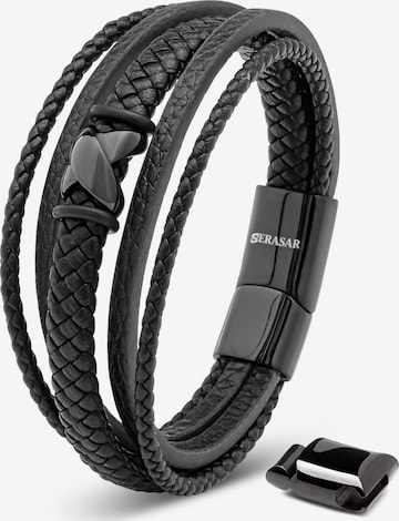 SERASAR Armband 'Flake' in Schwarz: Vorderseite