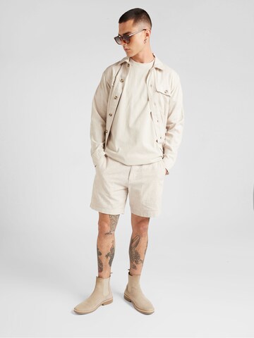 Regular fit Camicia di Lindbergh in beige