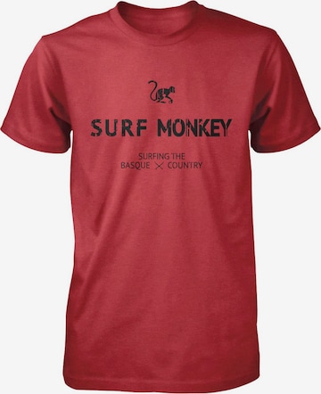 Surf Monkey Shirt in Rot: Vorderseite