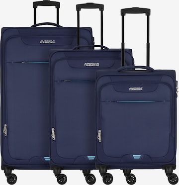 American Tourister Suitcase Set 'Street Roll' in Blue: front