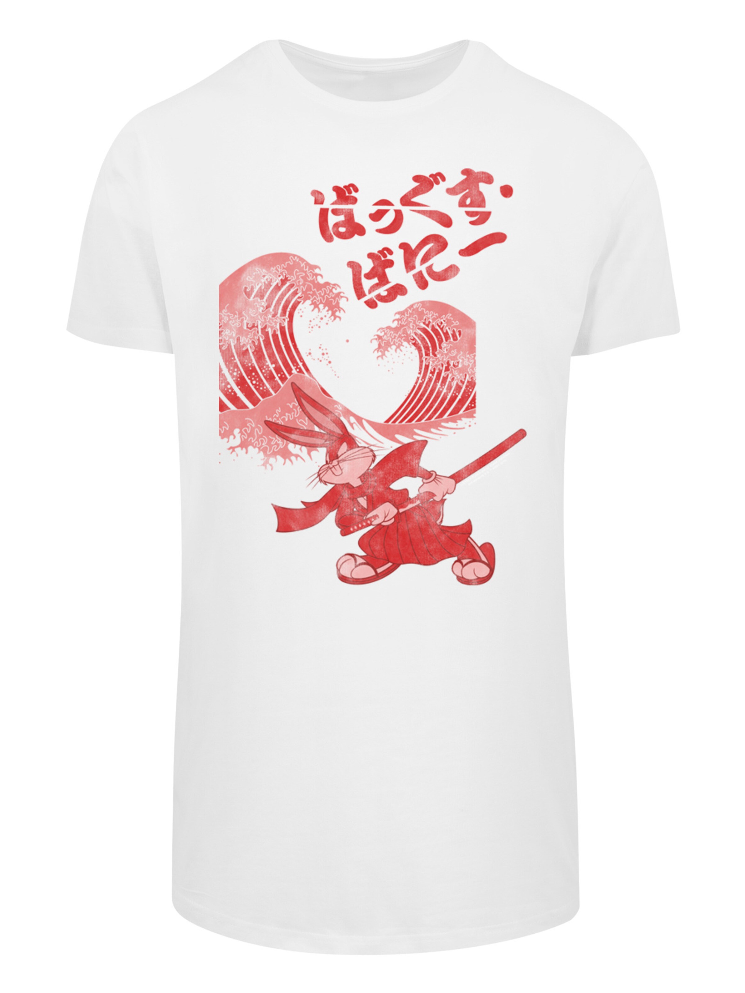 F4NT4STIC Shirt 'Bugs Bunny Shogun' in White: front