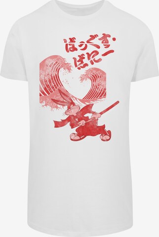 F4NT4STIC Shirt 'Bugs Bunny Shogun' in Wit: voorkant