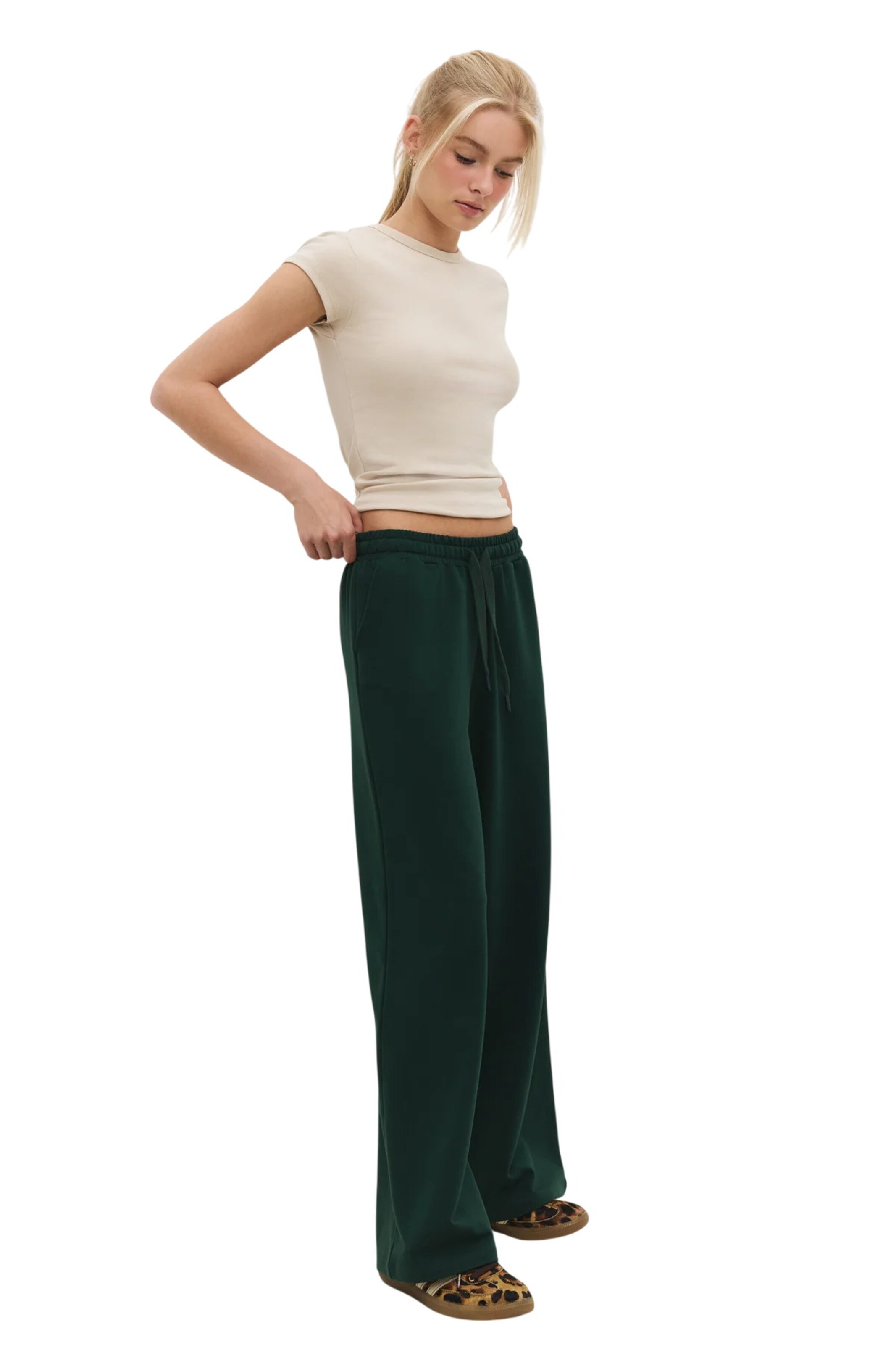 No Matter What Wide leg Broek in Groen