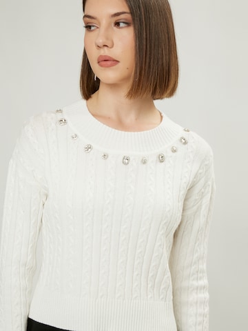 Influencer Пуловер в бяло