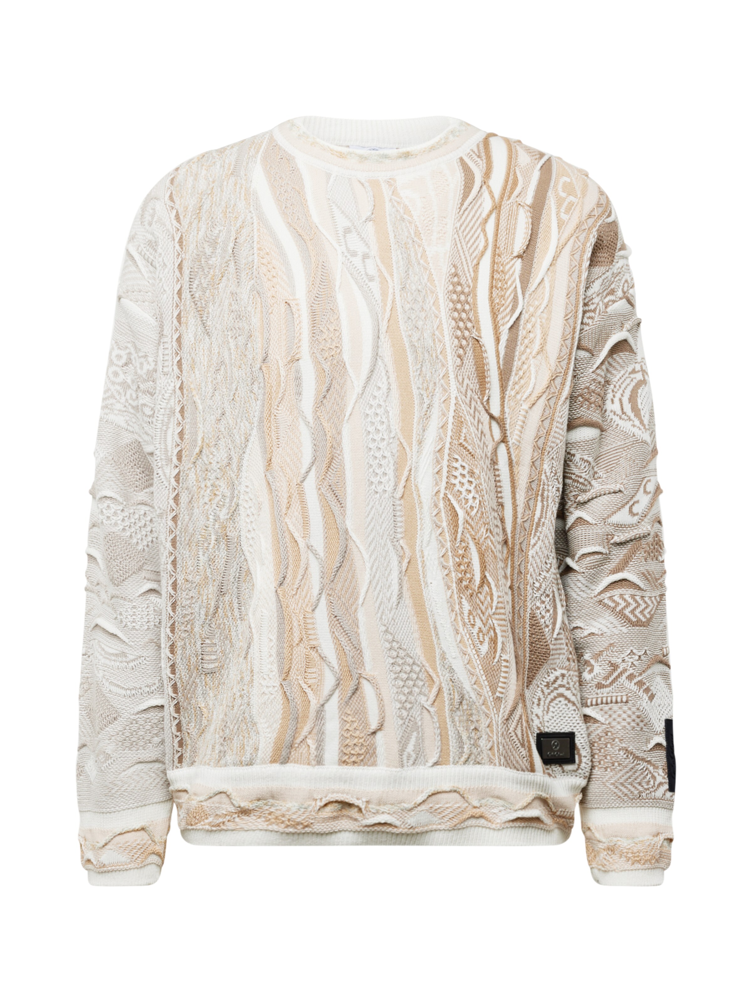 Carlo Colucci Trui 'Delueg' in Beige: voorkant