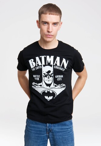 LOGOSHIRT Shirt 'BATMAN - PORTRAIT' in Zwart: voorkant