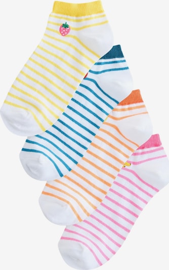 Next Sneaker-Socken '4er-Pack' in blau / gelb / orange / pink / weiß, Produktansicht