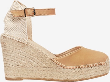 Alhamas Slingpumps 'Alpargata Cuña 10 cm' in Beige: voorkant