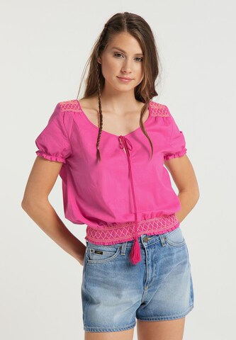 IZIA Blouse in Roze: voorkant