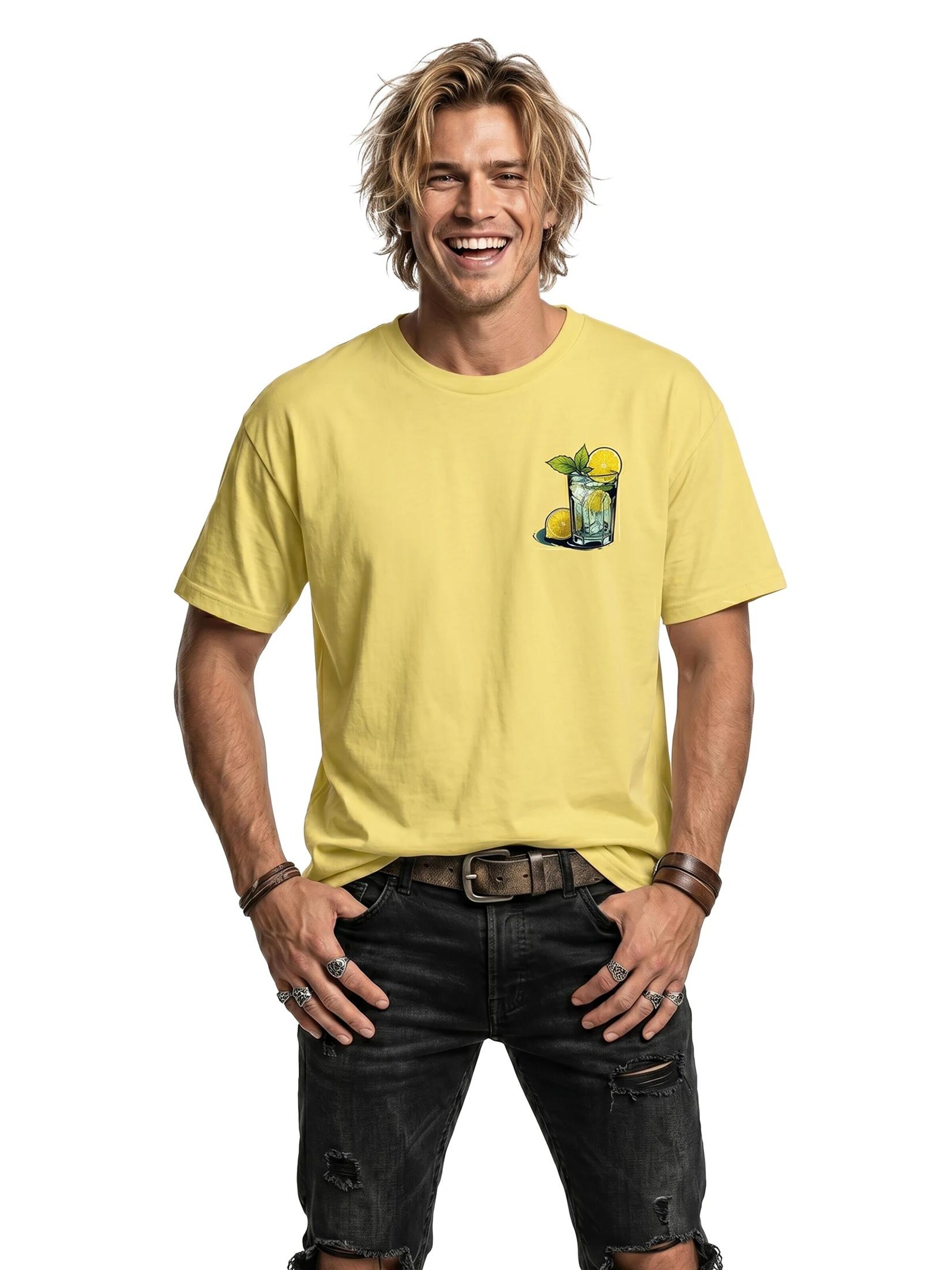 MAKAYA Shirt 'Gin Tonic' in Yellow