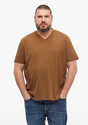 s.Oliver Men Big Sizes Shirt in Brown: front