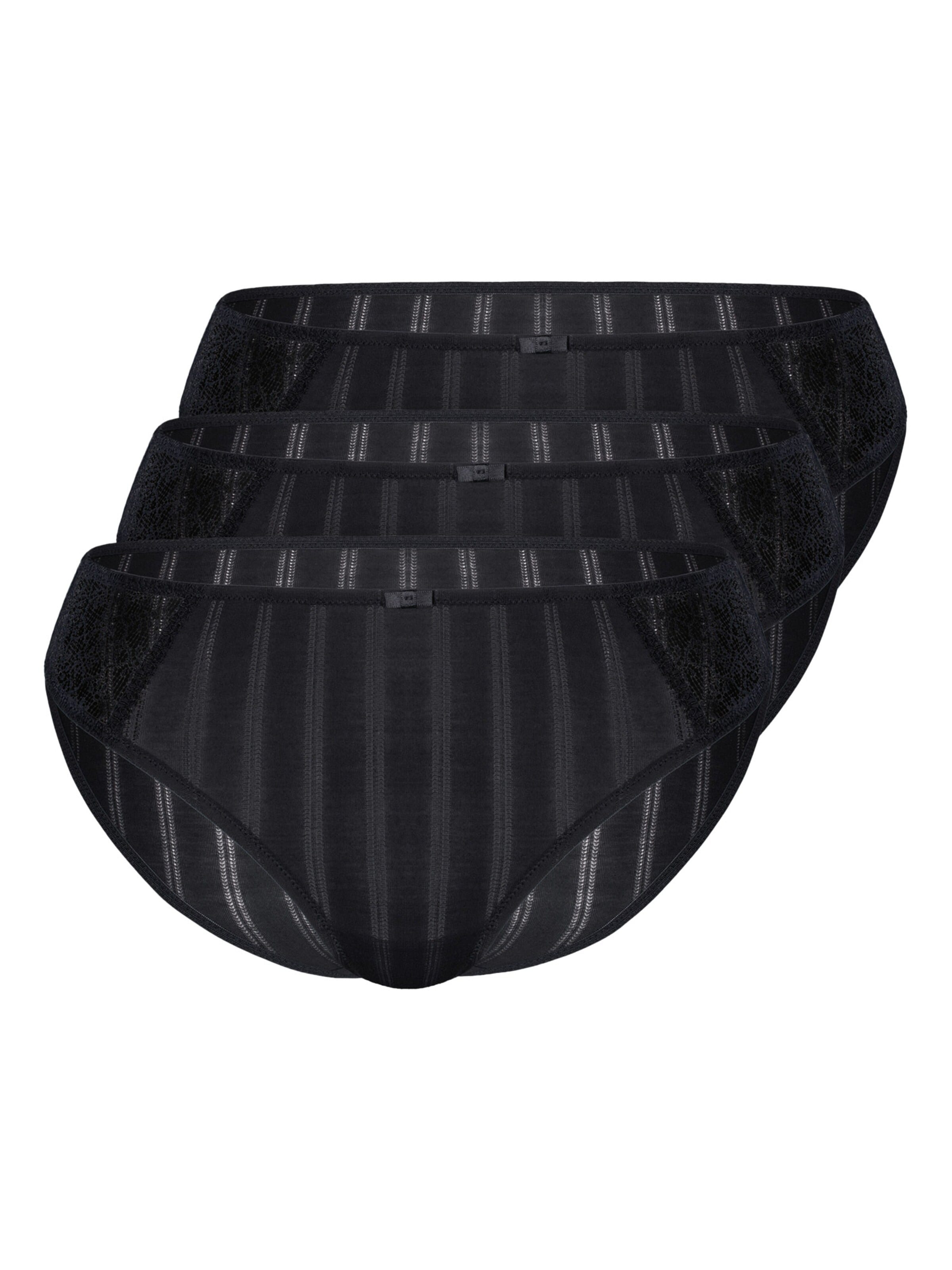sassa Panty 'Natural Stripe' in Black: front