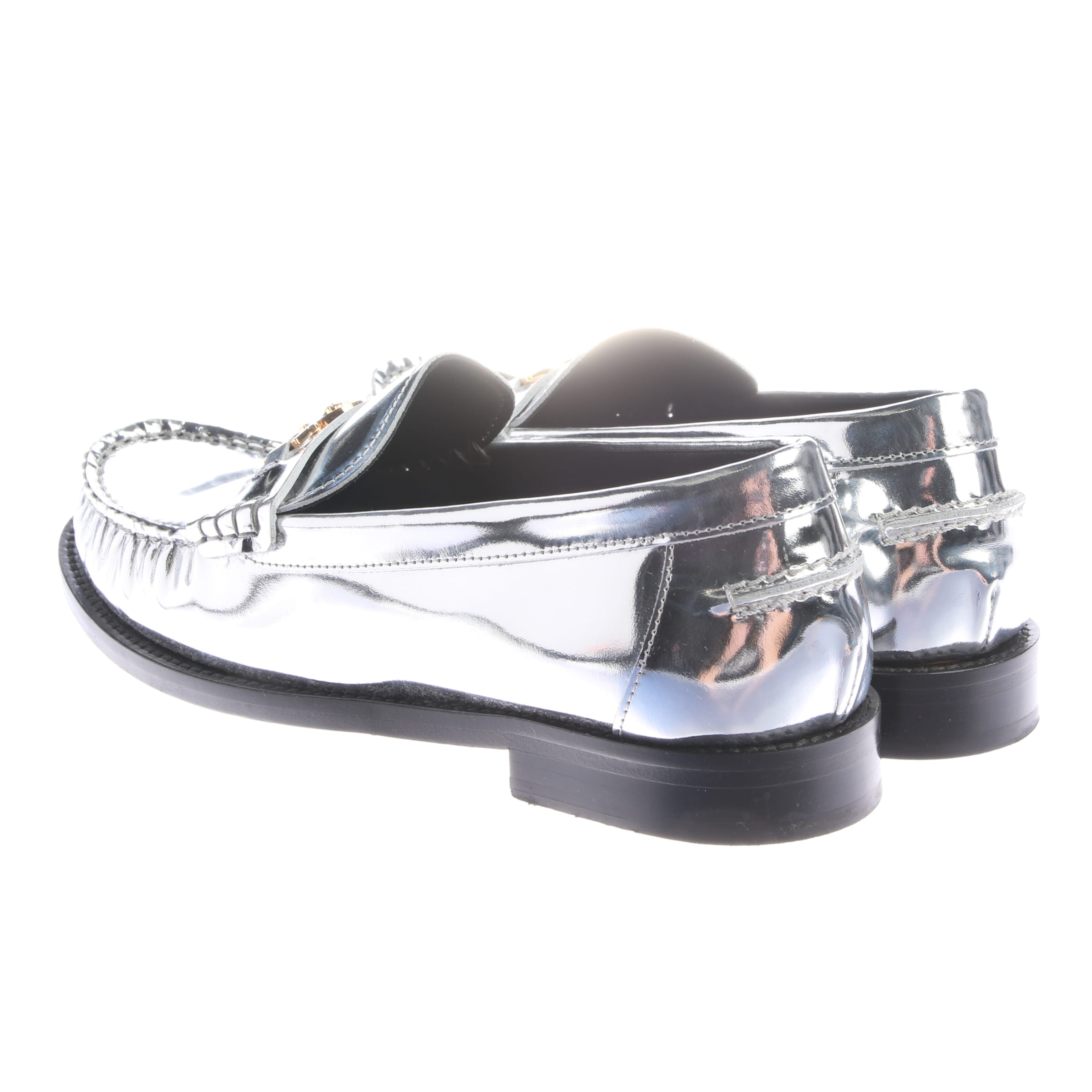 VERSACE Flats & Loafers in 39 in Silver
