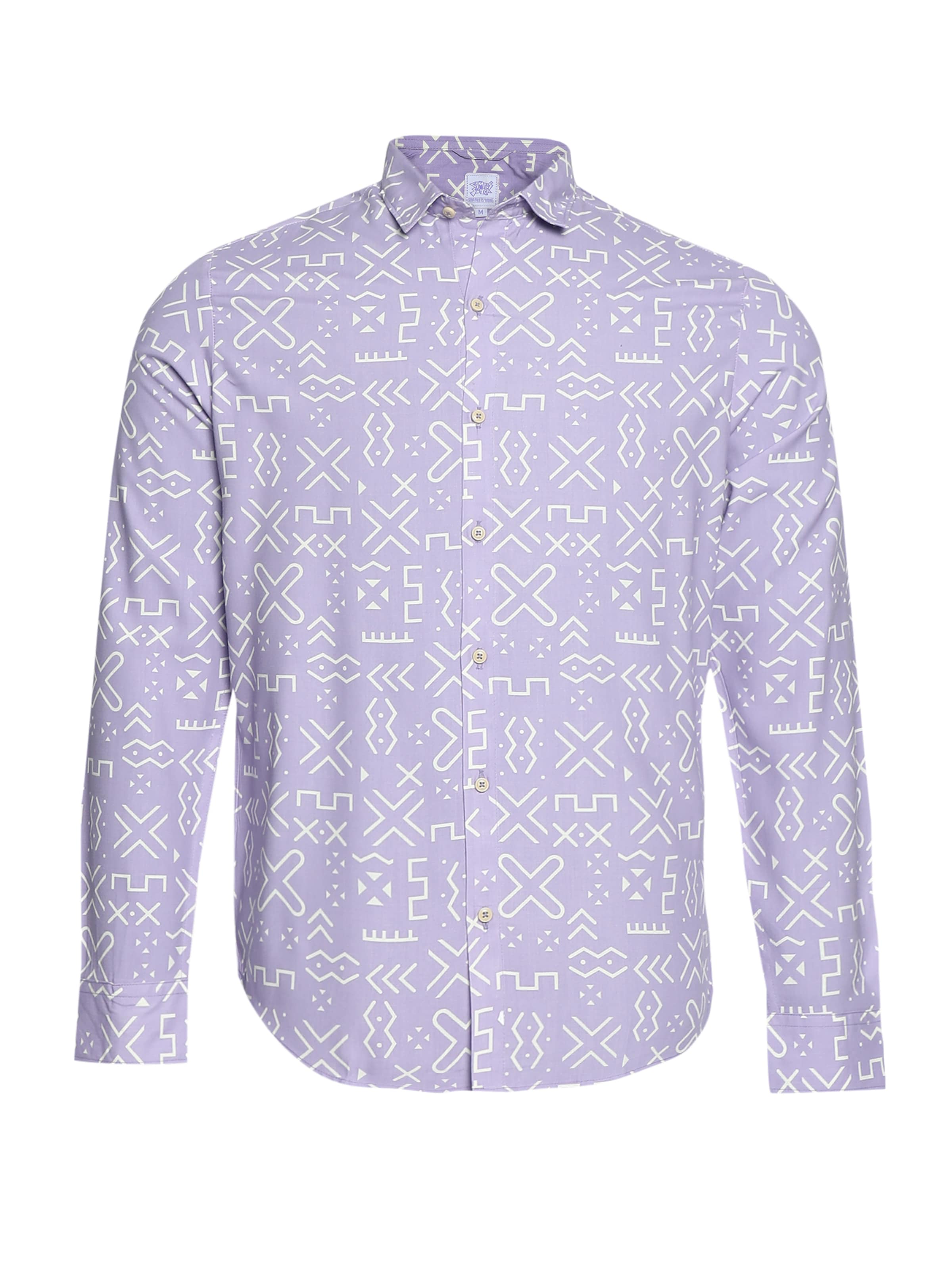 Campus Sutra Средняя посадка Рубашка 'Hank' в Лиловый: спереди