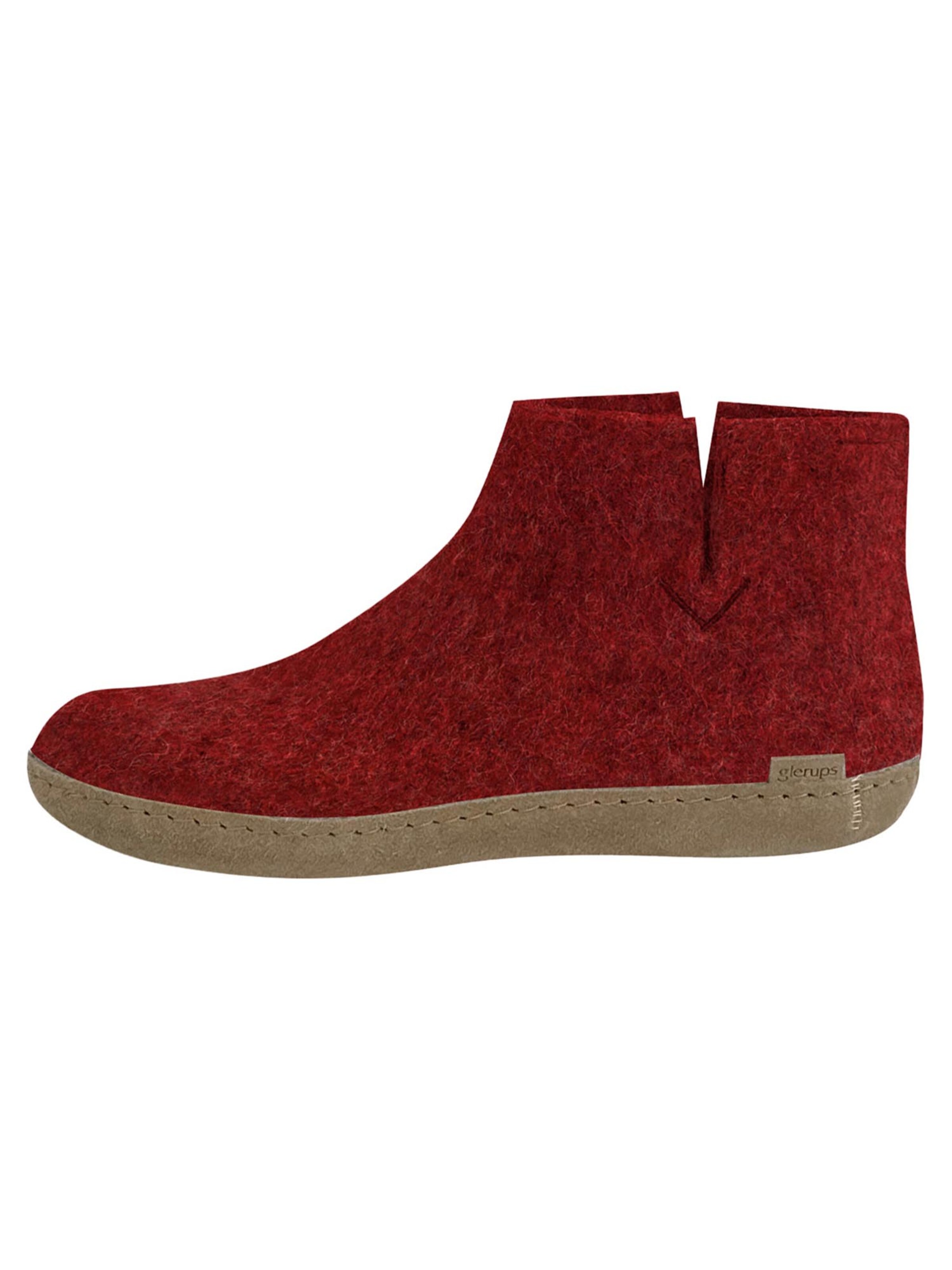 Glerups Slipper 'Ledersohle' in Red: front