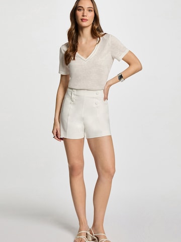 Morgan Štandardný strih Nohavice - Biela