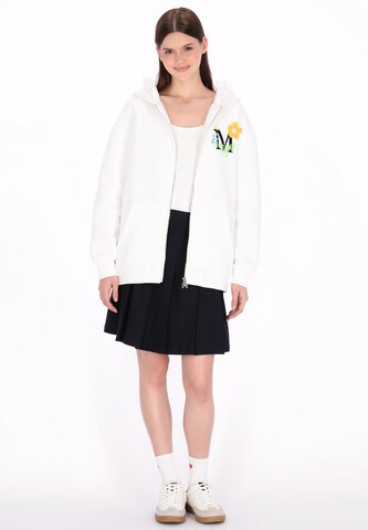 MYMO - Sudadera con cremallera en blanco