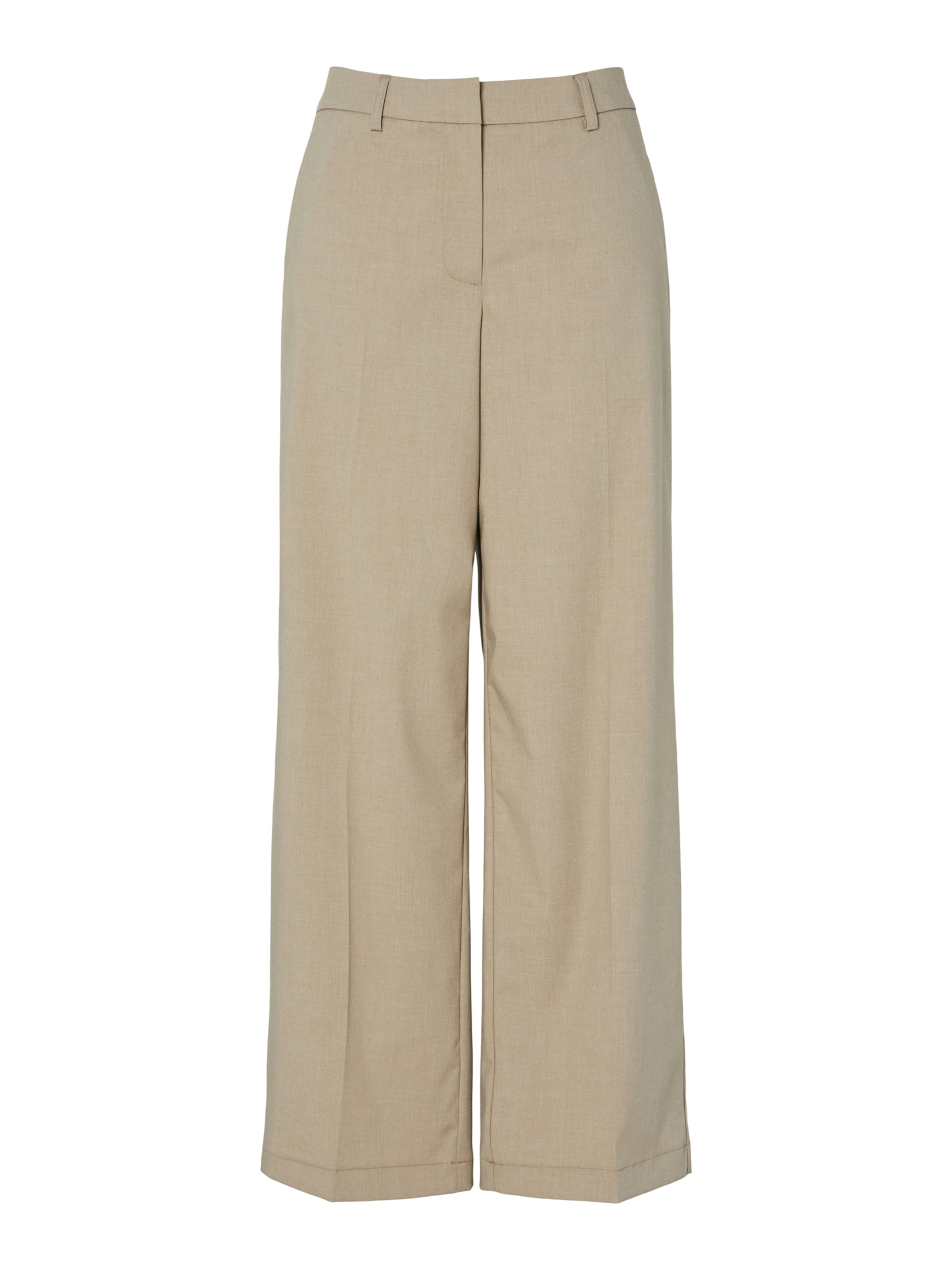 PIECES Wide Leg Bukser med fals 'PCRosa' i beige: forside