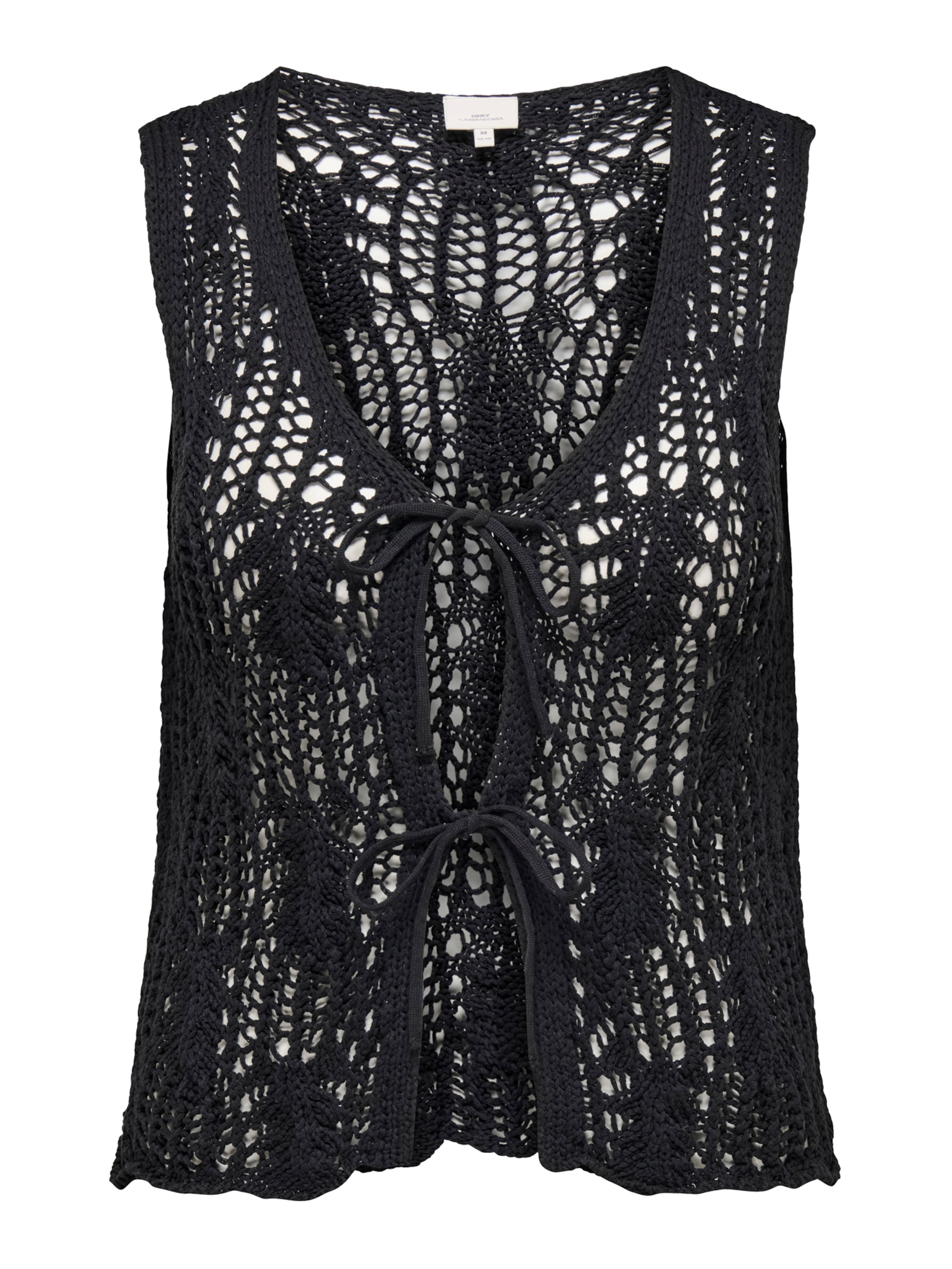 ONLY Carmakoma - Chaleco de punto 'CARLIZZY' en negro: frente
