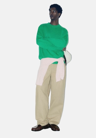 Barrel Pantalon chino Pull&Bear en marron : devant