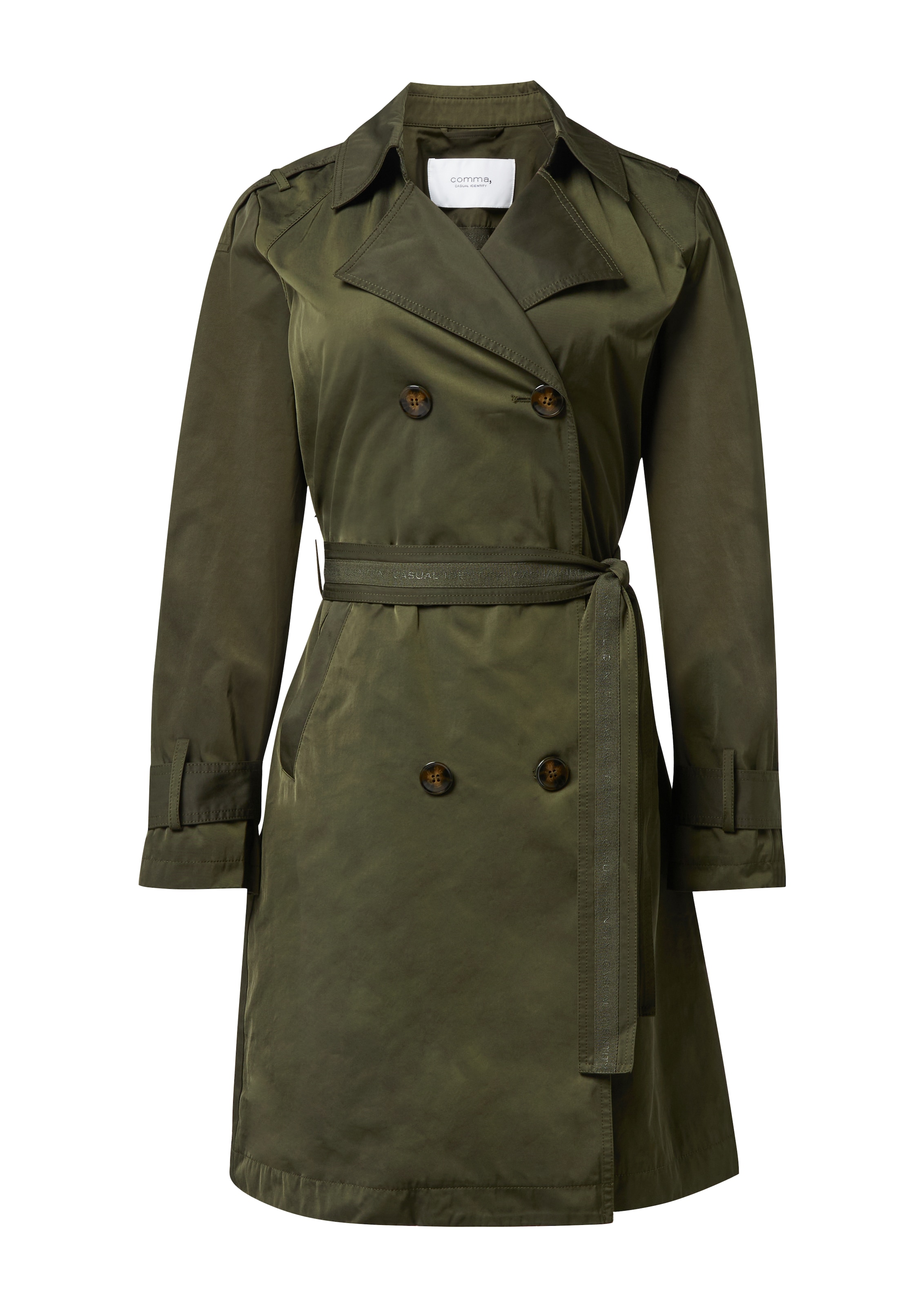 comma casual identity Демисезонное пальто в Зеленый: спереди