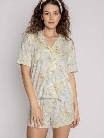 PJ Salvage - Pijama de pantalón corto 'Cocktail Hour' en verde: frente
