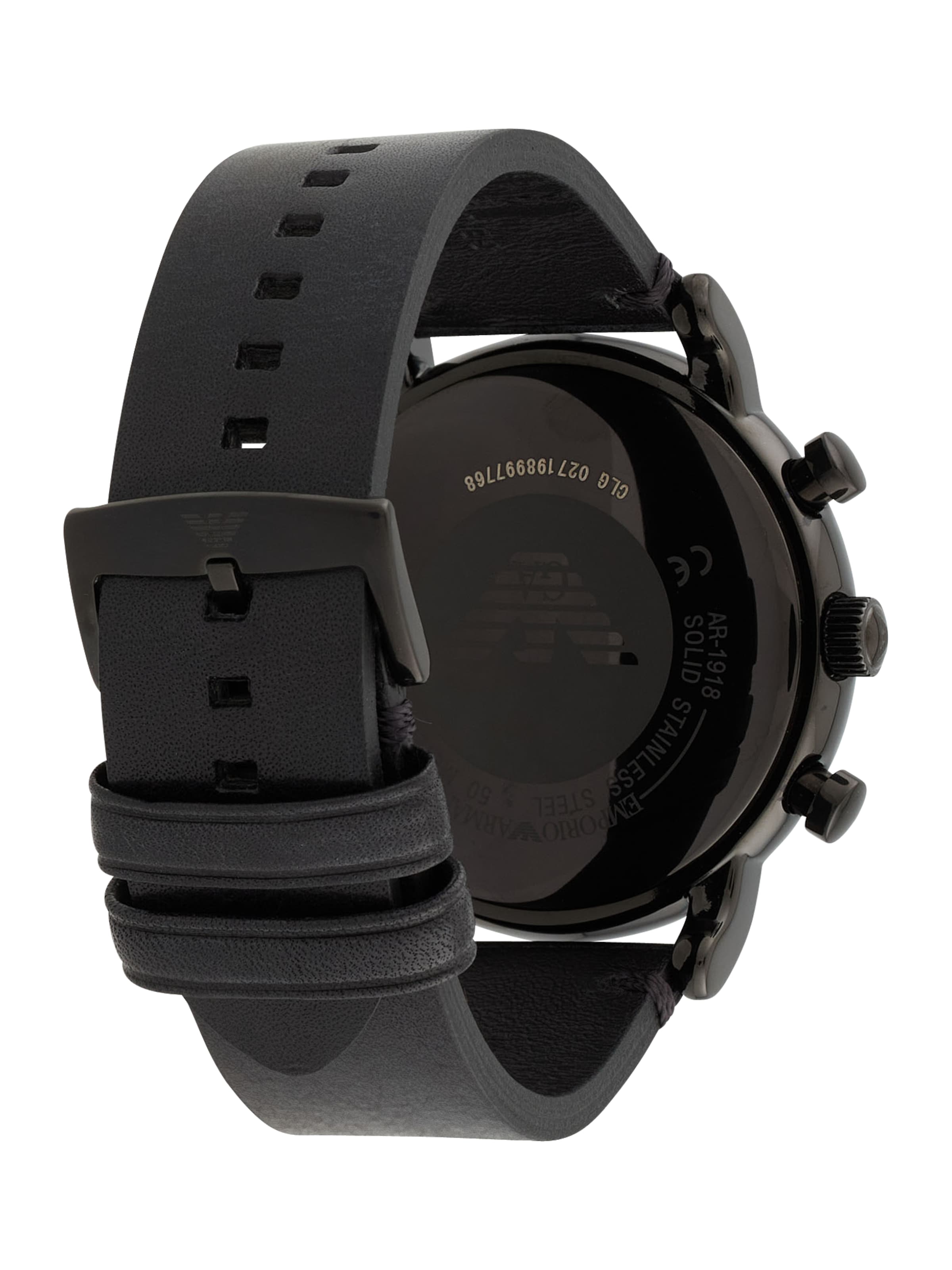 Emporio Armani Analogna ura | črna barva: zadnja stran