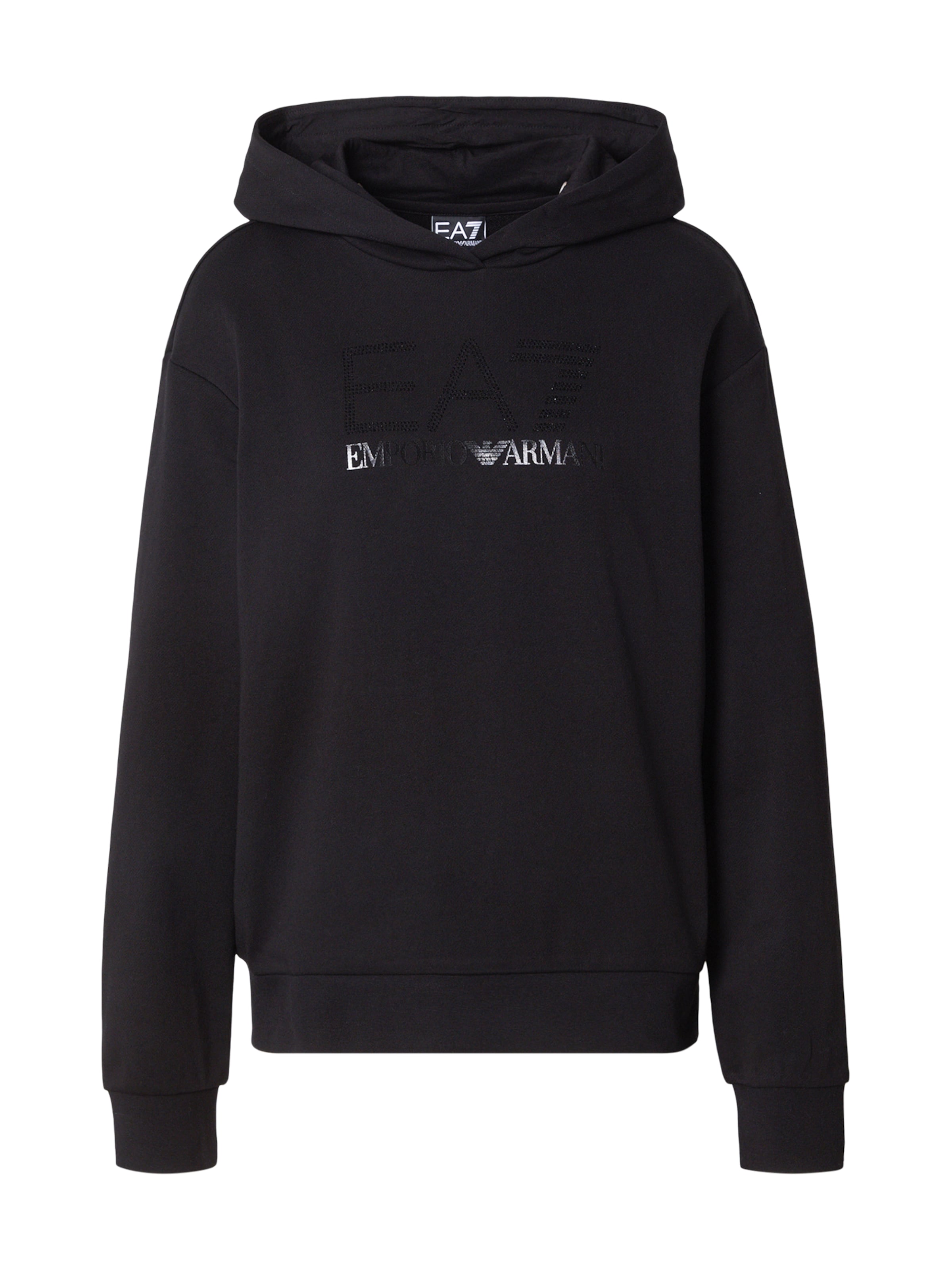 Felpa di EA7 Emporio Armani in nero: frontale