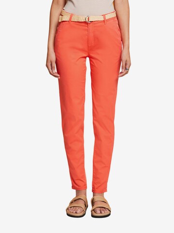 Coupe slim Pantalon chino ESPRIT en orange : devant