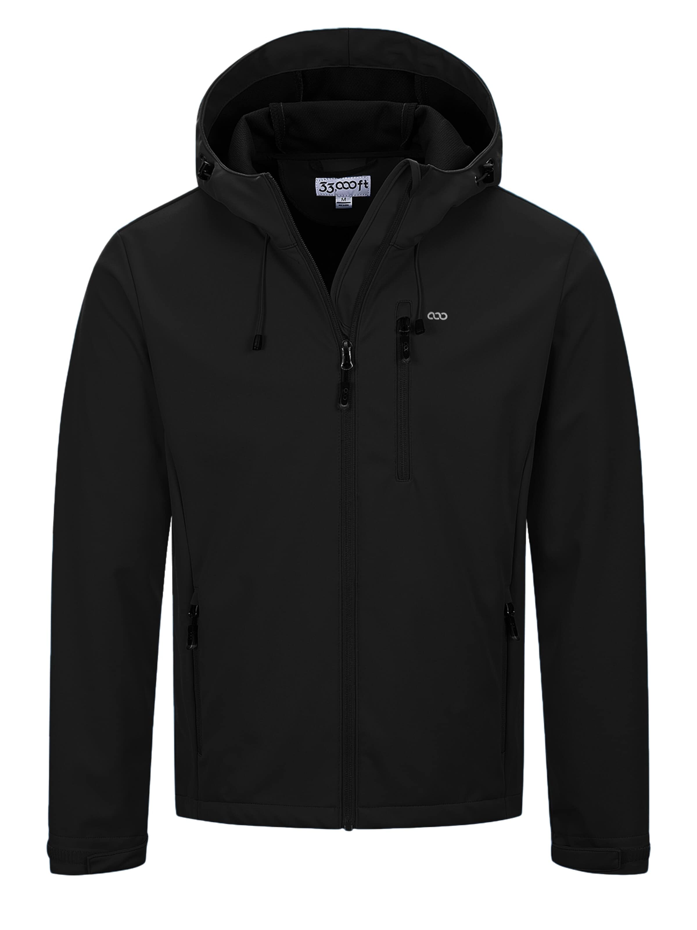 33,000ft Outdoor jacket '33,000ft Men's Softshell Jacket' in Black: front