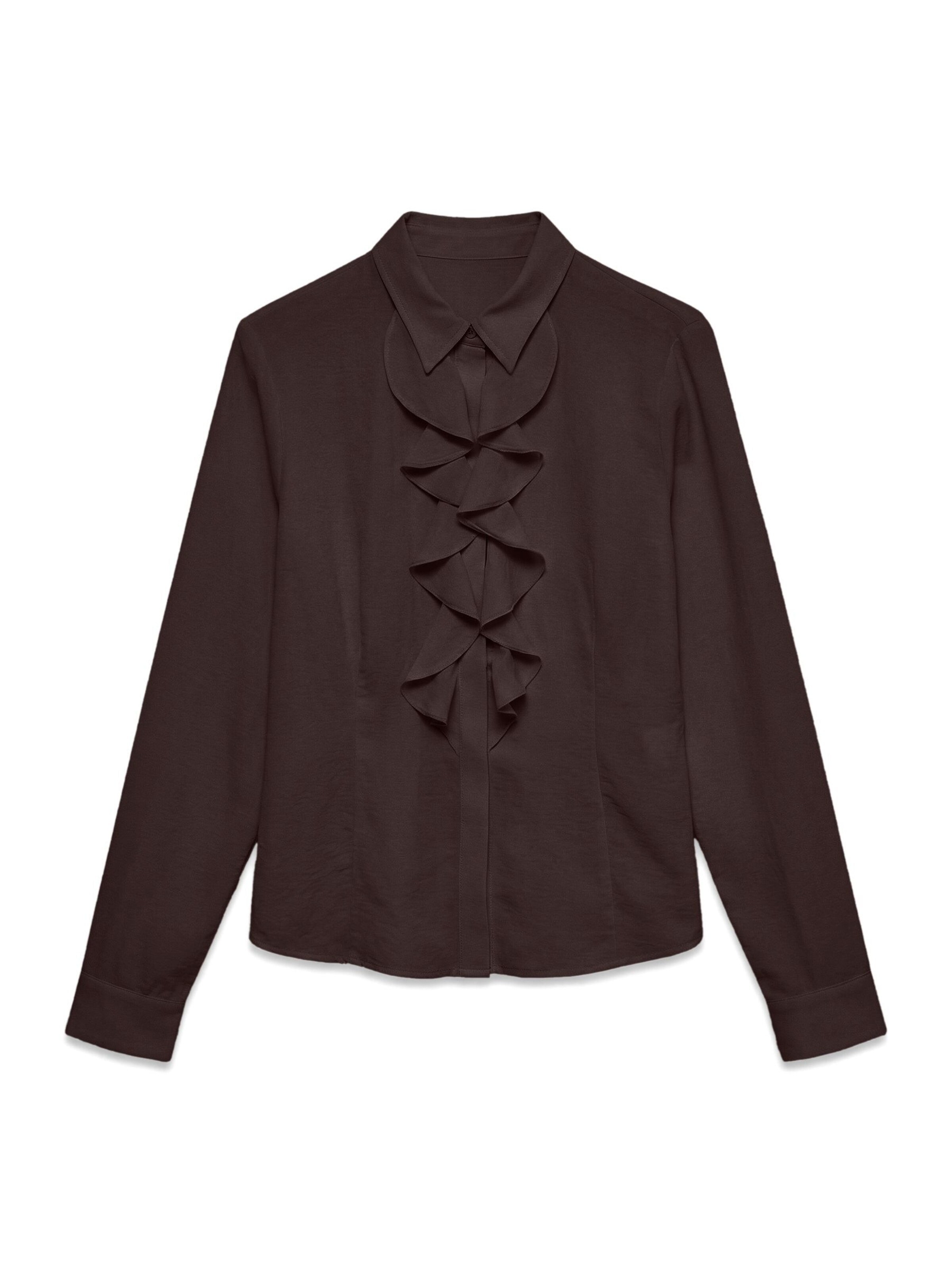 VERO MODA Chemisier 'AWBIZZY' en XS en brun foncé, Vue avec produit