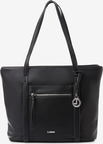 L.CREDI Shopper 'Merle' in Schwarz: Vorderseite