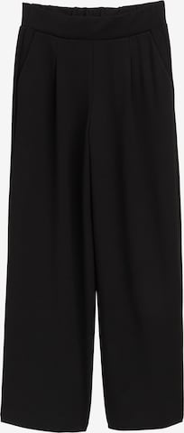 TOM TAILOR DENIMWide Leg/ Široke nogavice Hlače s naborima - crna boja: prednji dio