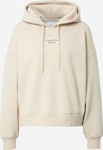 Calvin Klein Jeans Sweatshirt in Beige: predná strana