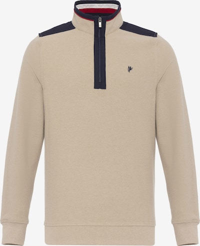 DENIM CULTURE Sweatshirt 'ALBUS' in de kleur Crème / Marine / Donkerrood, Productweergave