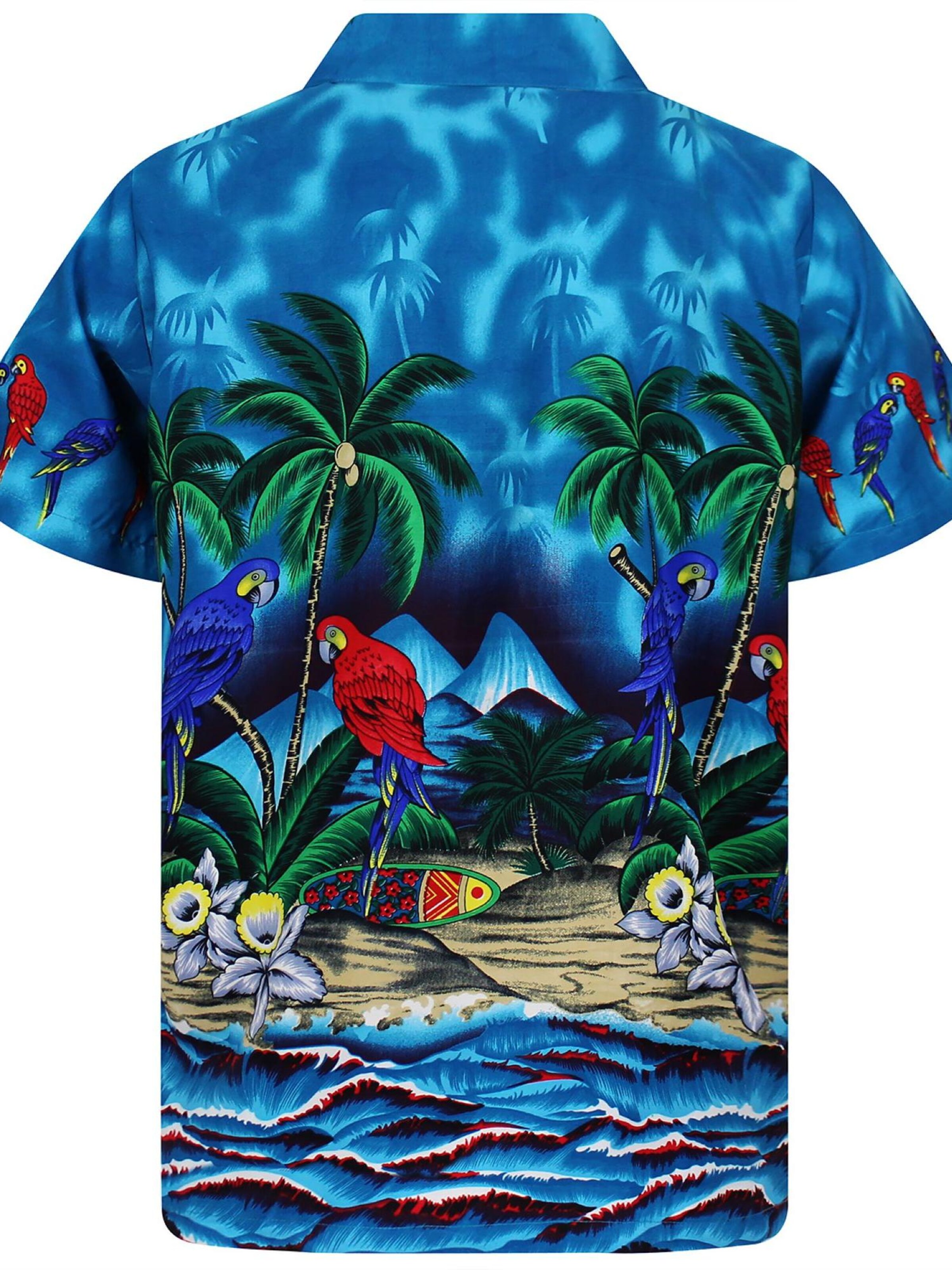King Kameha Shirt 'Parrot'‌‌‌ in Blau
