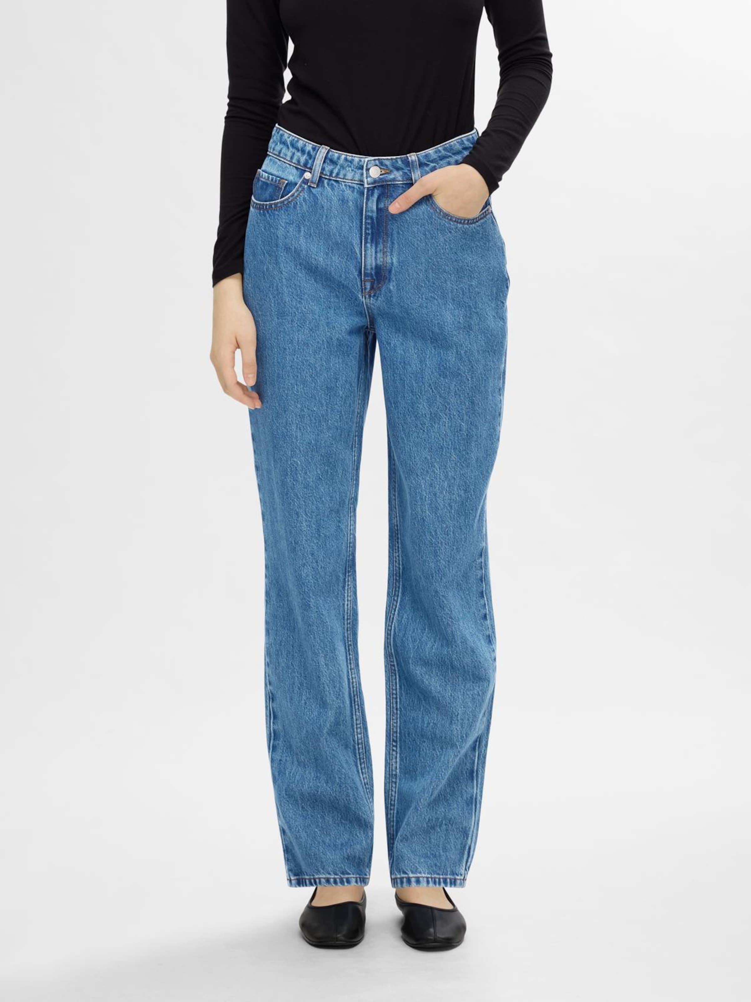 SELECTED FEMME Regular Jeans KATJA in Blue Denim ABOUT YOU
