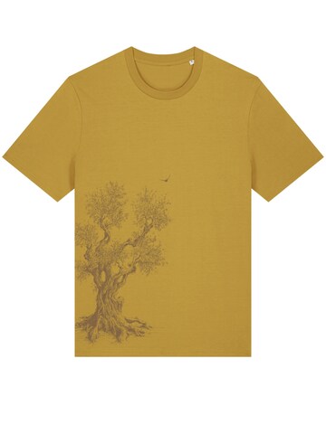 Life-Tree Shirt 'Fairwear Organic Olive Tree' in Yellow: front