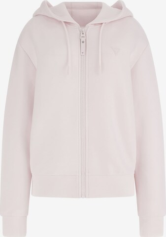 GUESS Athletic Zip-Up Hoodie in Pink: front