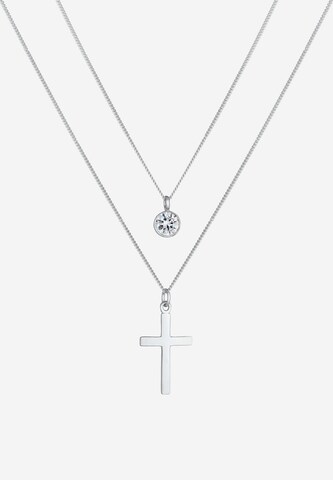 ELLI Halsband 'Layer Kreuz' i silver