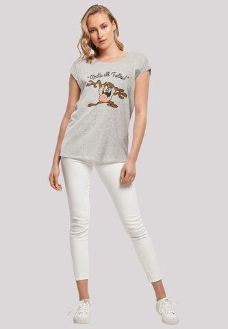 F4NT4STIC Shirt 'Looney Tunes Taz That's All Folks' in Grijs