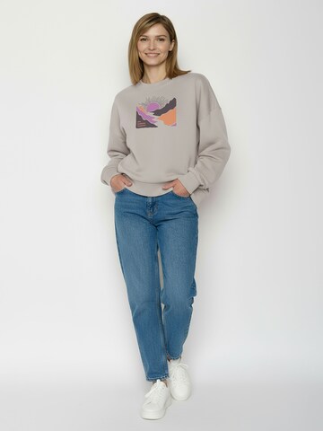 GREENBOMB Sweatshirt ' Loony River Sundown ' in Grijs