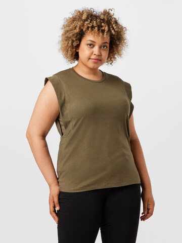 Vero Moda Curve Shirt 'PLACE' in Groen: voorkant