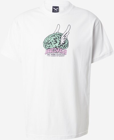 Iriedaily Shirt 'Free Mind' in hellgrün / pink / weiß, Produktansicht