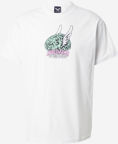 Iriedaily Shirt 'Free Mind' in hellgrün / pink / weiß, Produktansicht