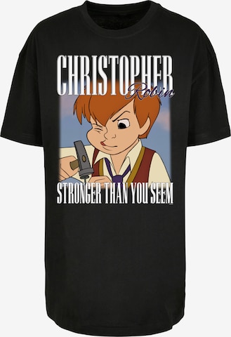 F4NT4STIC Oversized Shirt 'Disney Winnie The Pooh Christopher Robin Montage' in Black: front