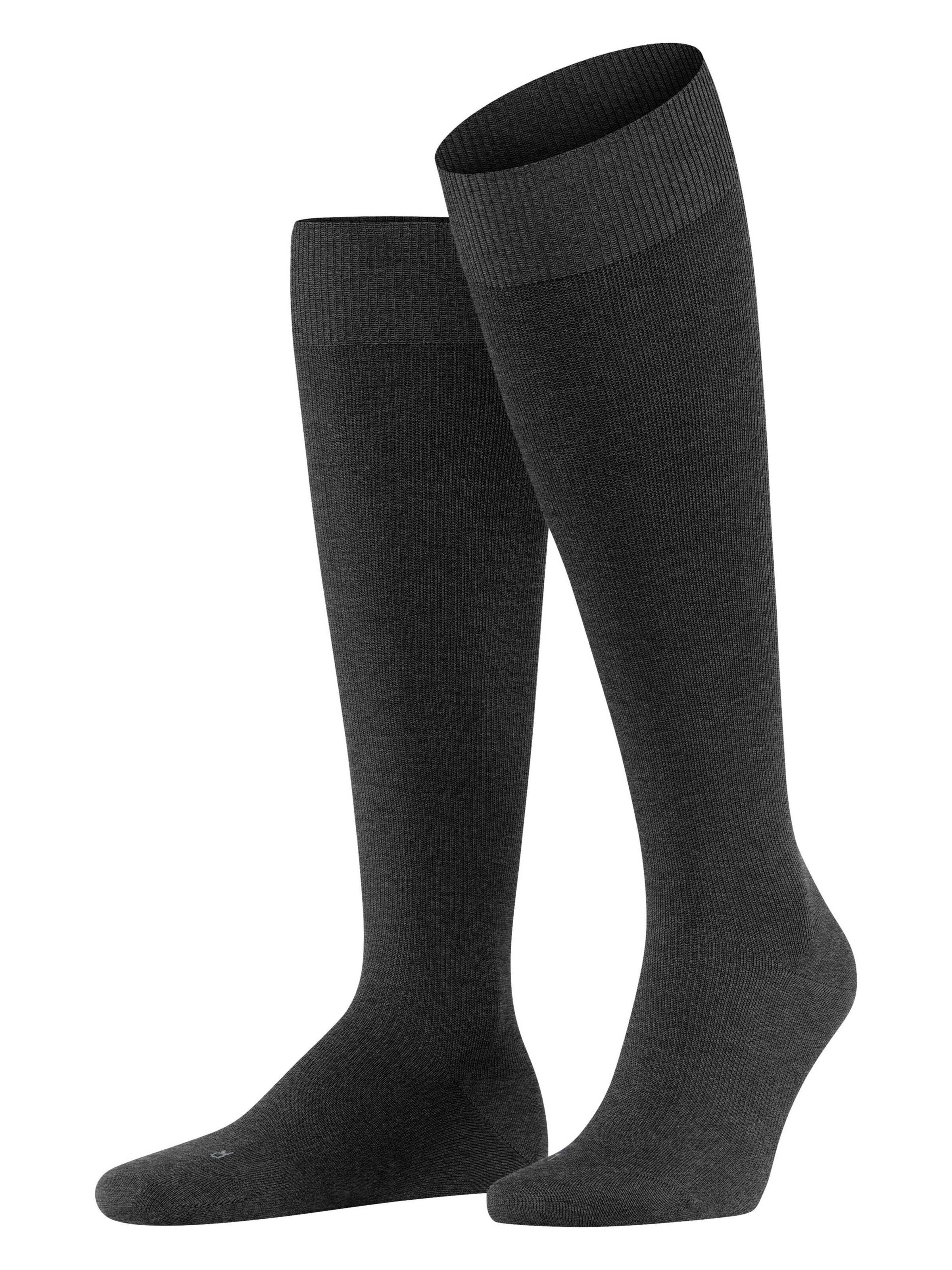 FALKE Kniestrümpfe 'Energizing Wool'‌‌ in Grau: Vorderseite